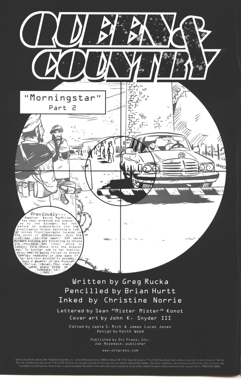 Read online Queen & Country comic -  Issue #6 - 2