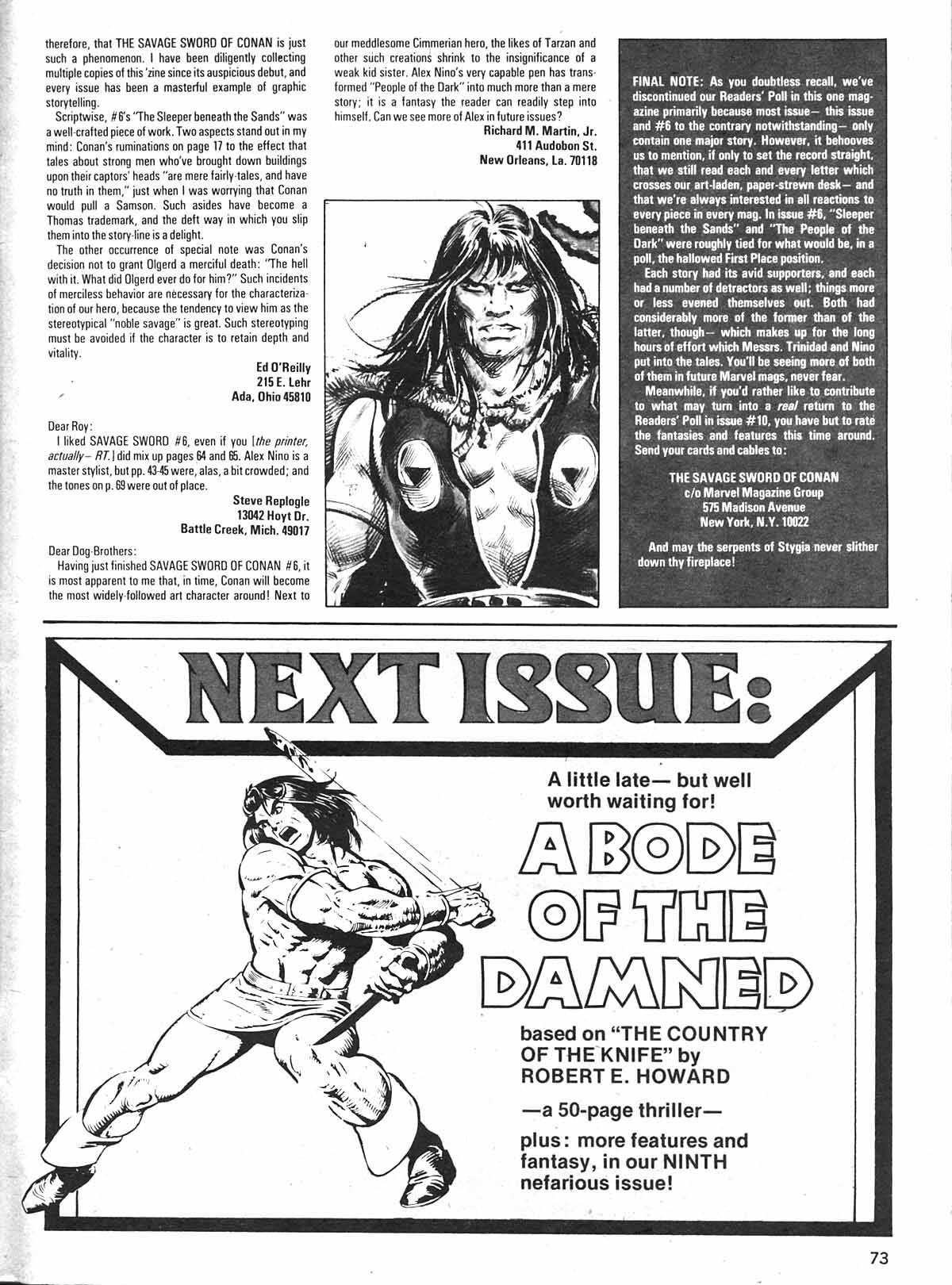 Read online The Savage Sword Of Conan comic -  Issue #8 - 71