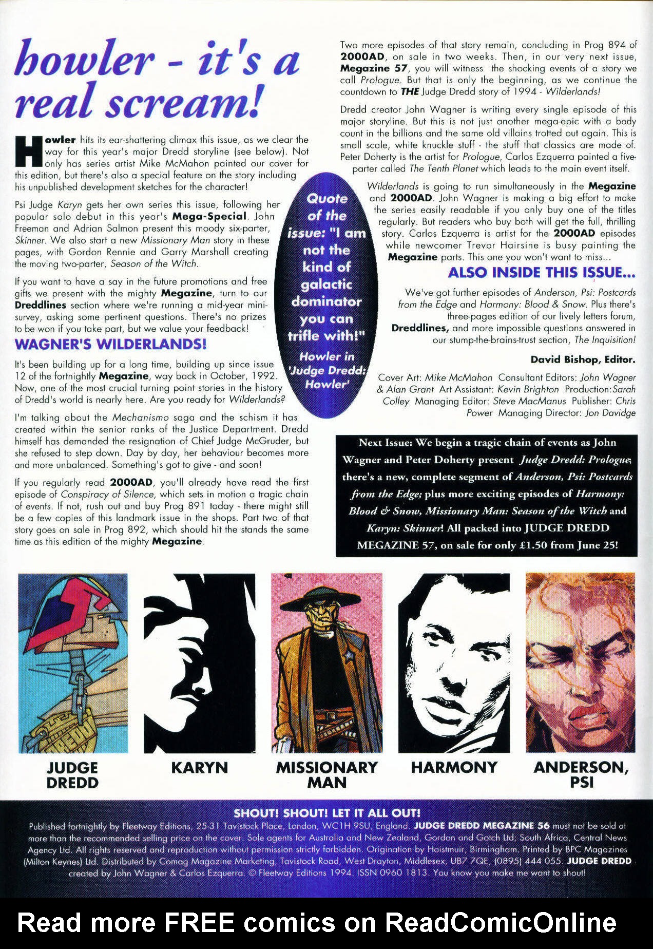 Read online Judge Dredd: The Megazine (vol. 2) comic -  Issue #56 - 2