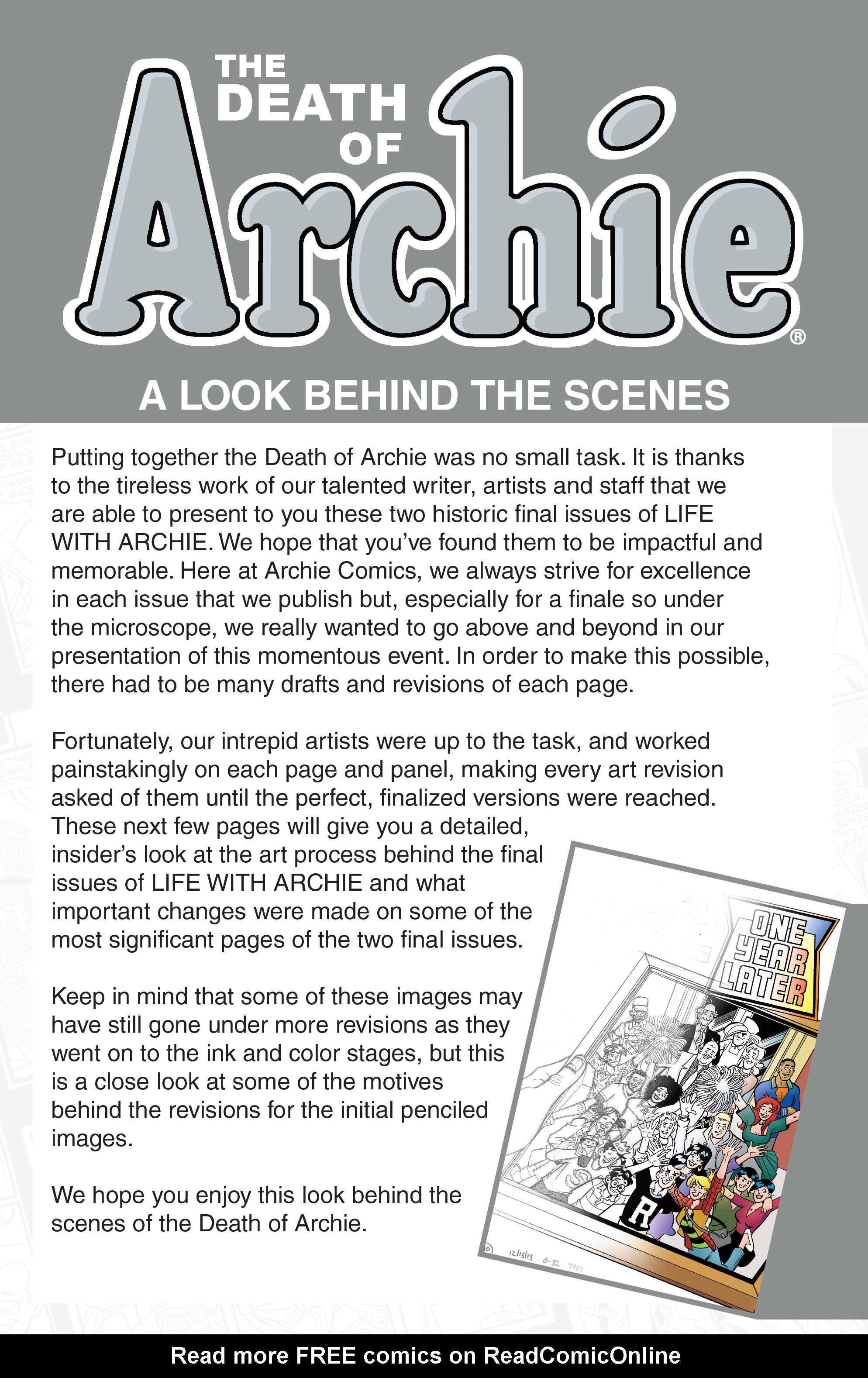 Read online The Death of Archie: A Life Celebrated comic -  Issue # TPB - 126
