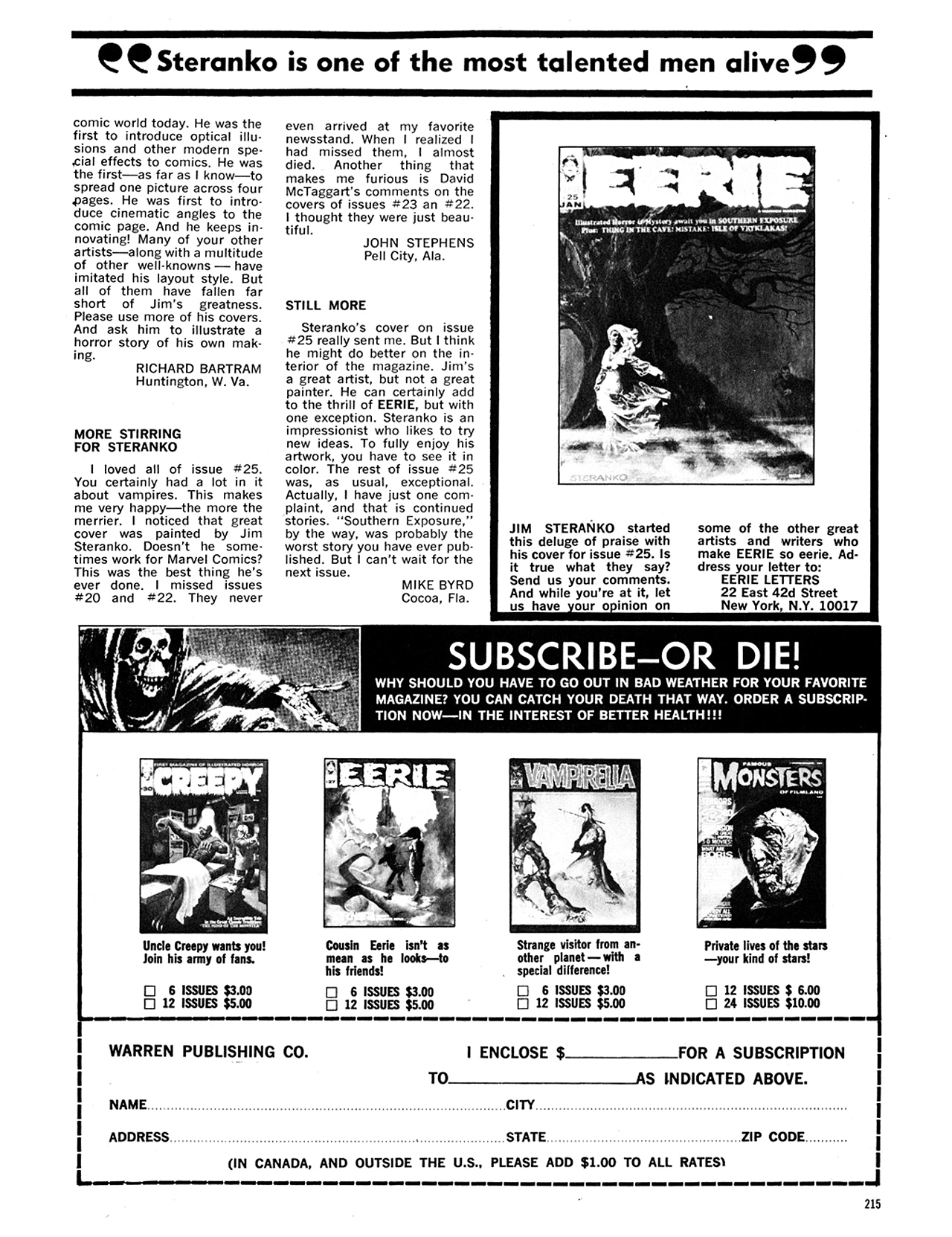 Read online Eerie Archives comic -  Issue # TPB 5 - 216