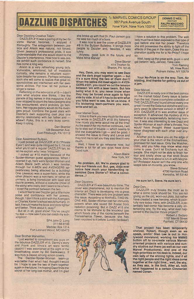 Read online Dazzler (1981) comic -  Issue #20 - 24