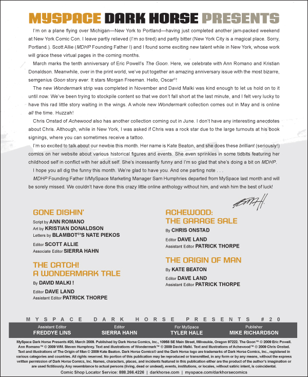 Read online MySpace Dark Horse Presents comic -  Issue #20 - 1