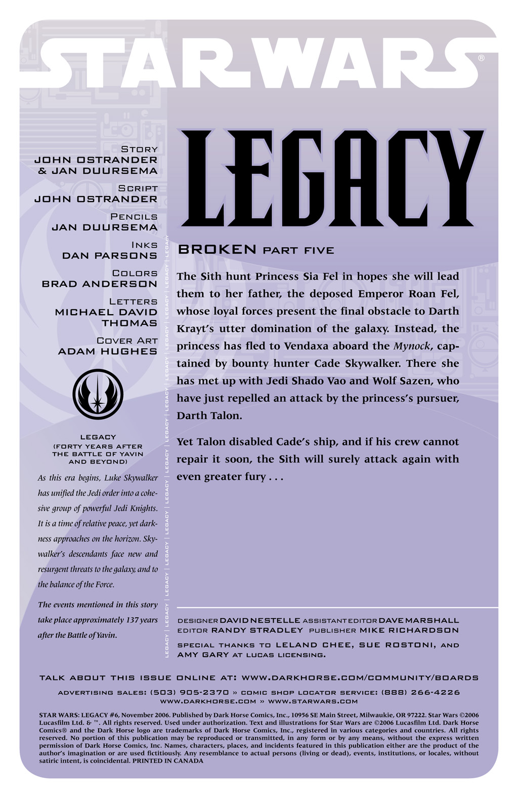 Read online Star Wars: Legacy (2006) comic -  Issue #6 - 2