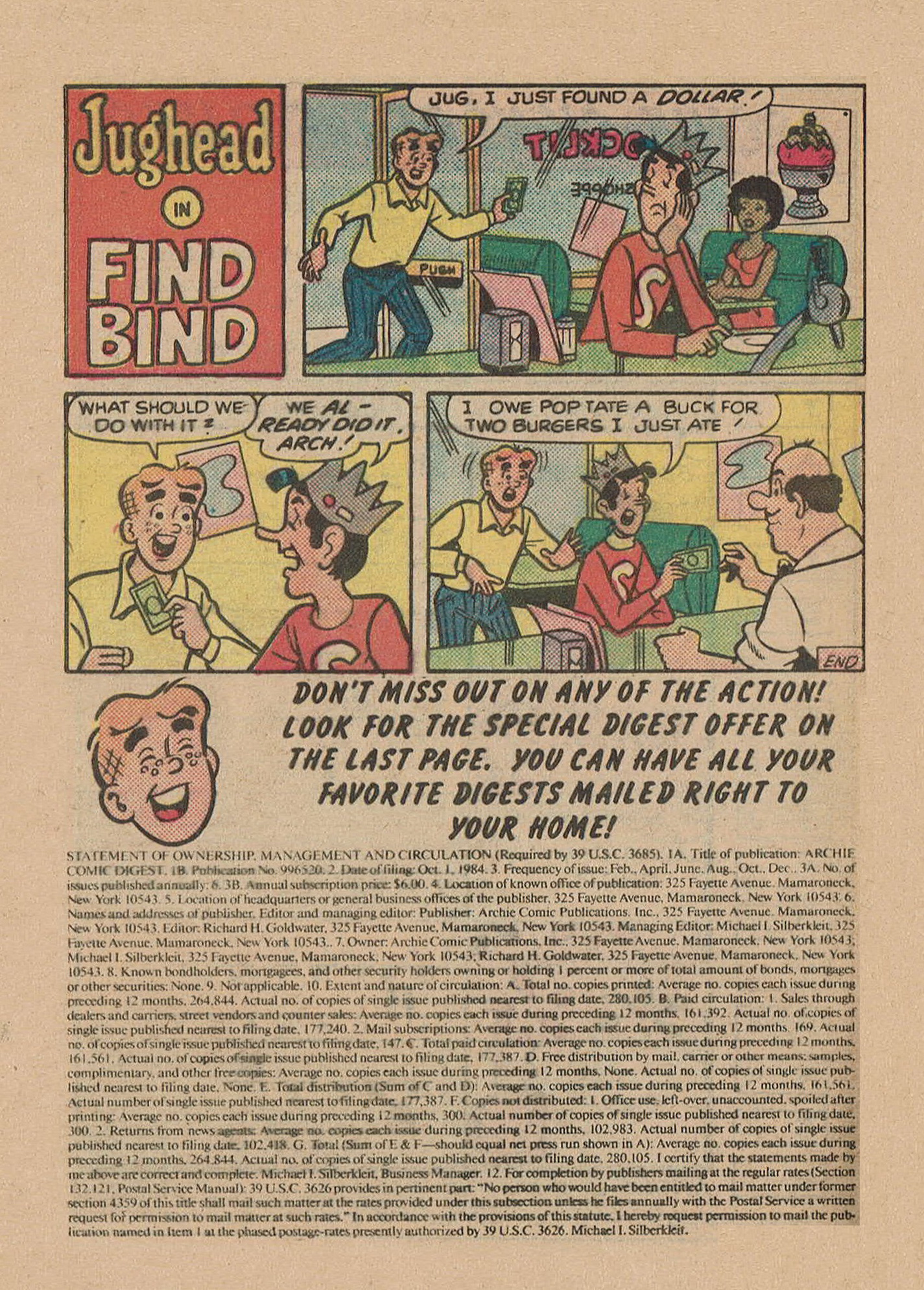 Read online Archie Digest Magazine comic -  Issue #72 - 120