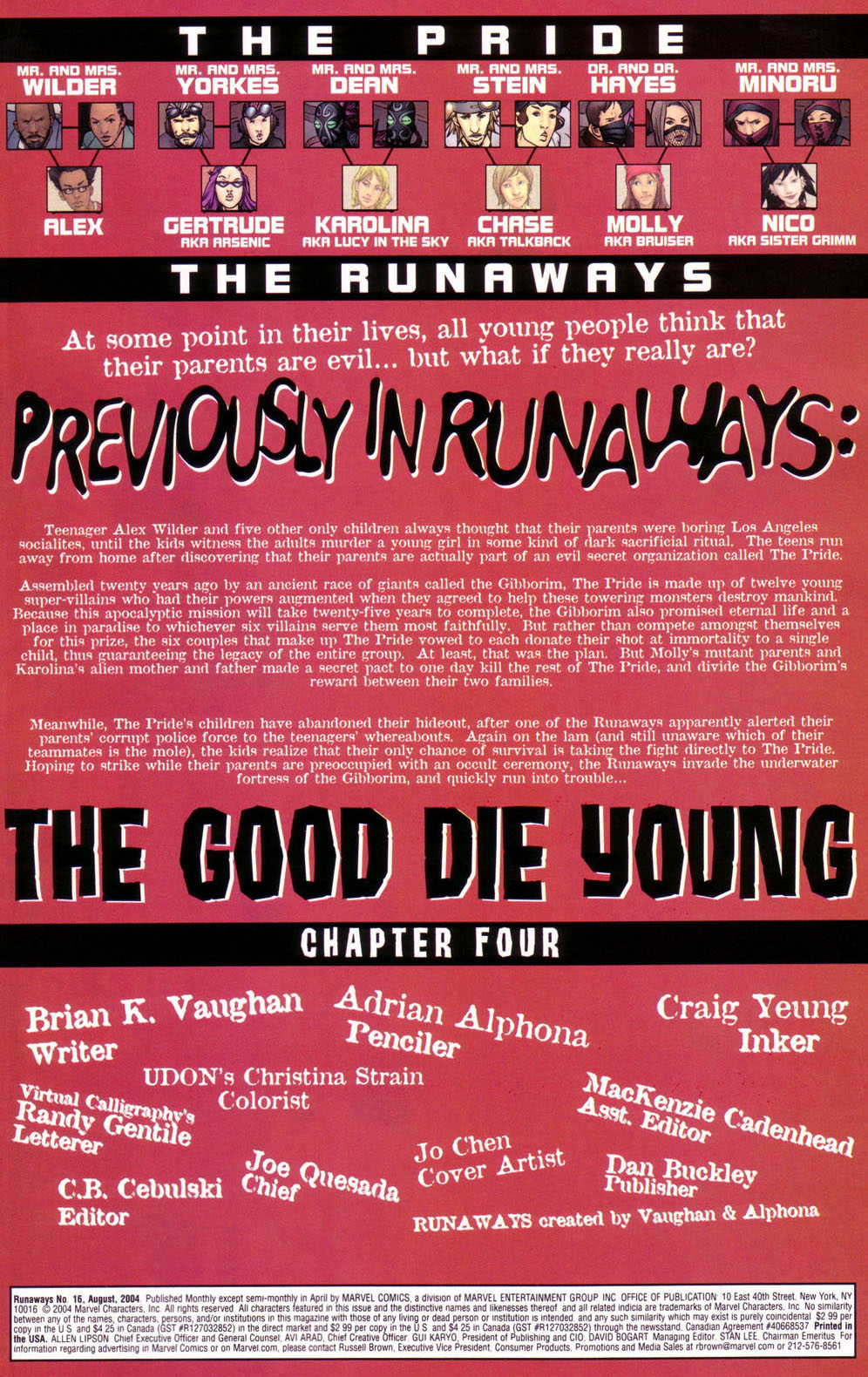 Read online Runaways (2003) comic -  Issue #16 - 2