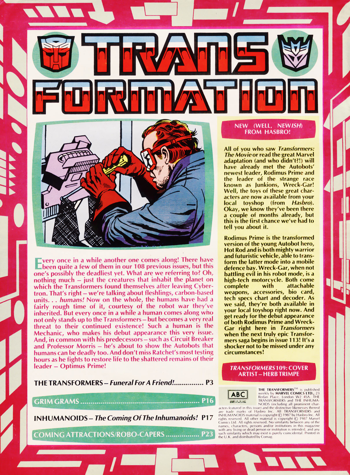 Read online The Transformers (UK) comic -  Issue #109 - 2