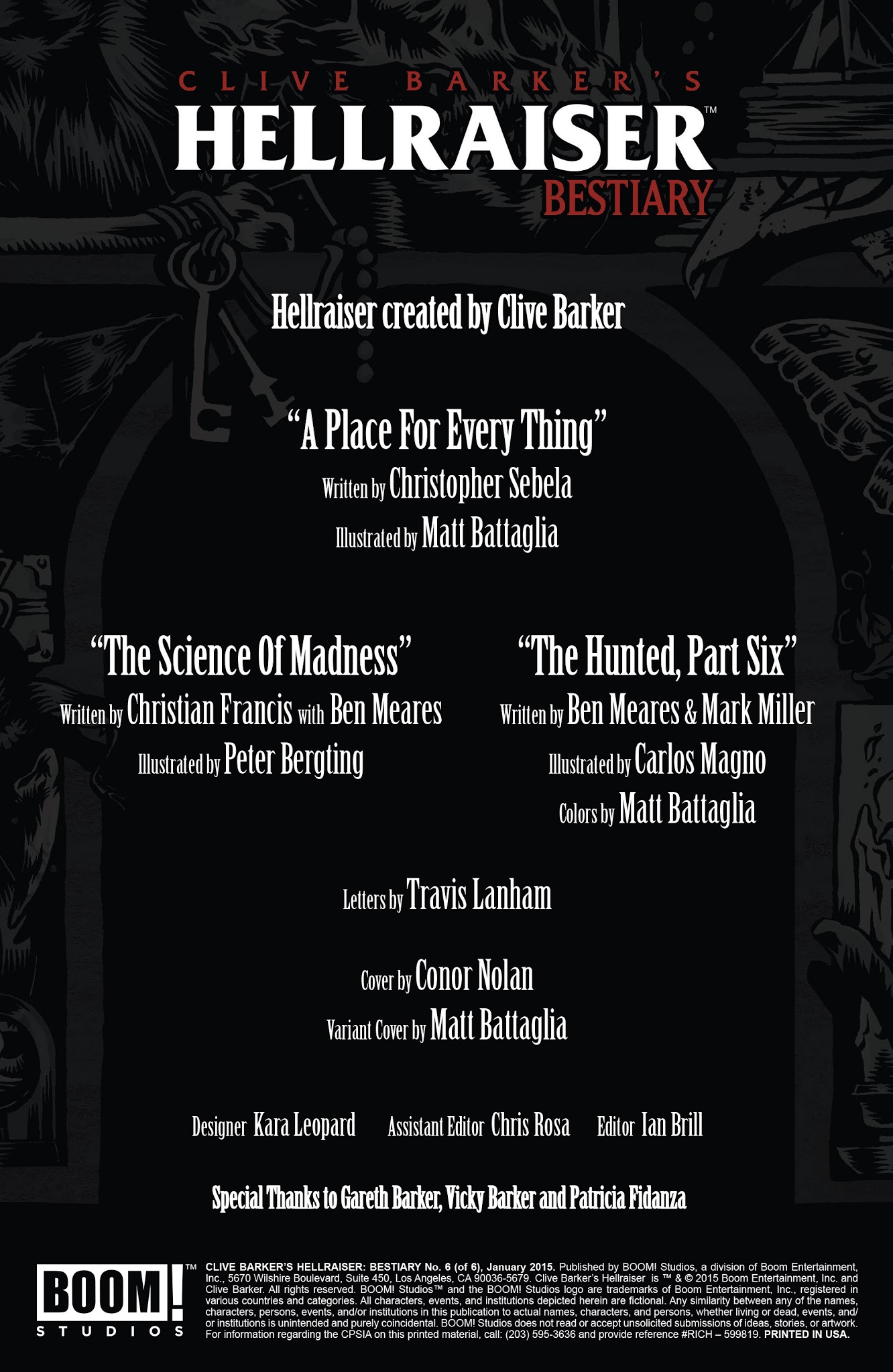 Read online Clive Barker's Hellraiser: Bestiary comic -  Issue #6 - 2