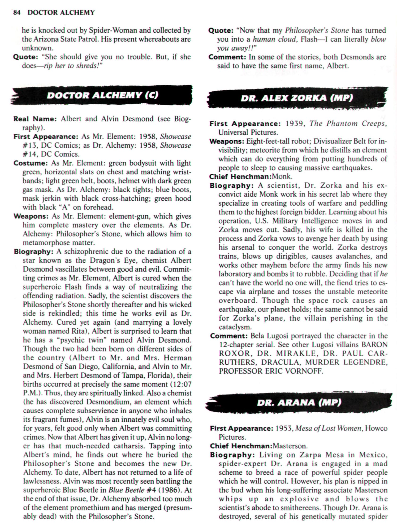 Read online The Encyclopedia of Super Villains comic -  Issue # TPB (Part 1) - 102