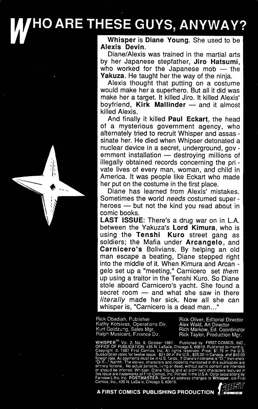 Read online Whisper (1986) comic -  Issue #9 - 2