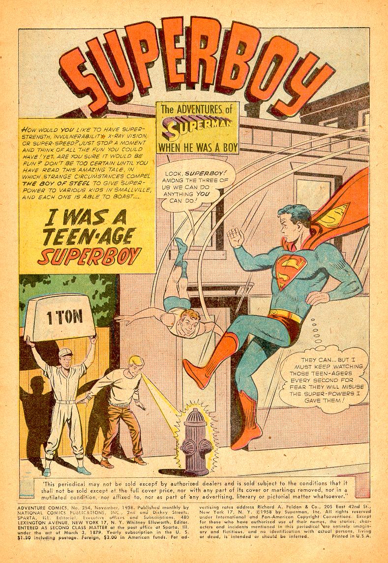 Read online Adventure Comics (1938) comic -  Issue #254 - 3