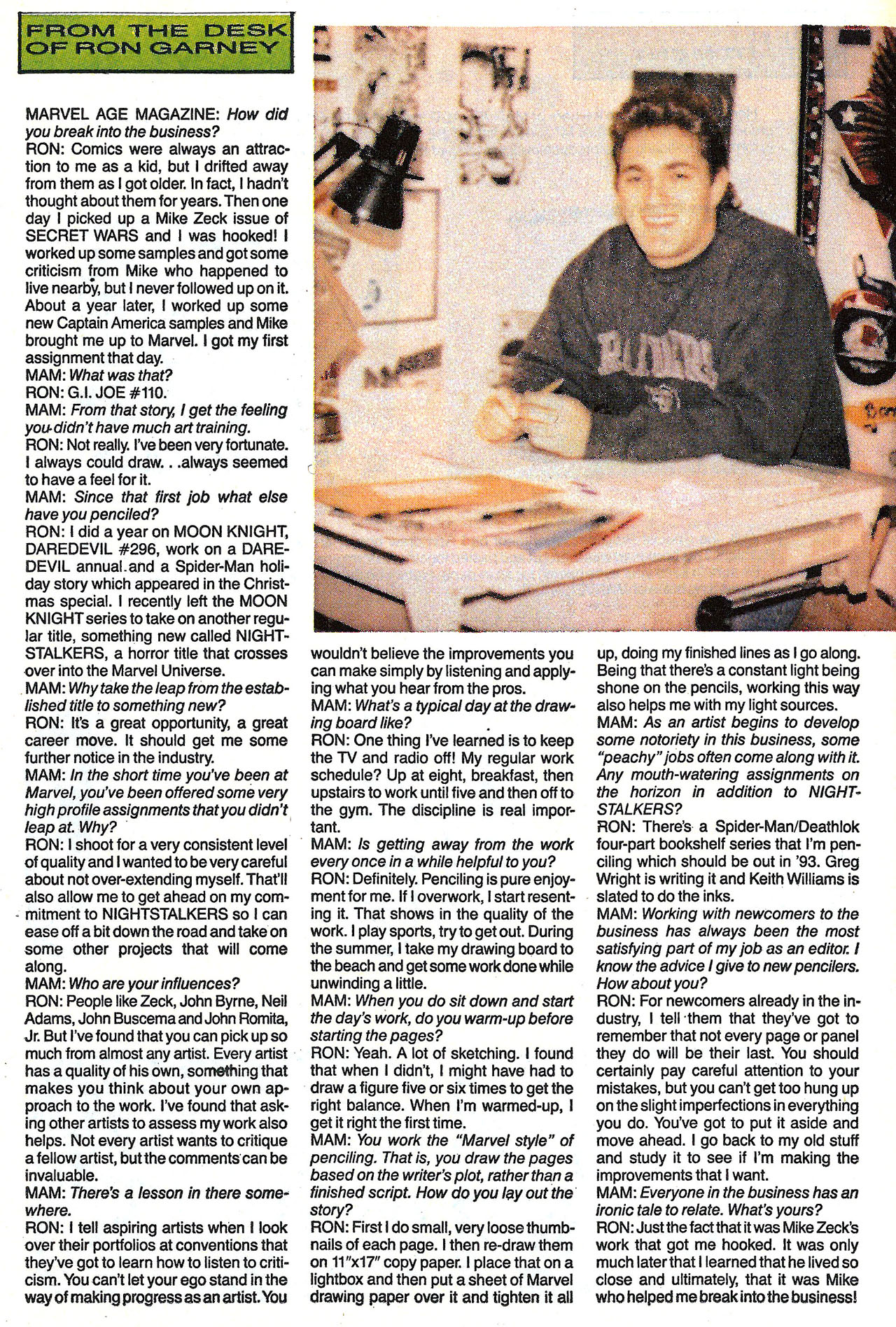 Read online Marvel Age comic -  Issue #112 - 16