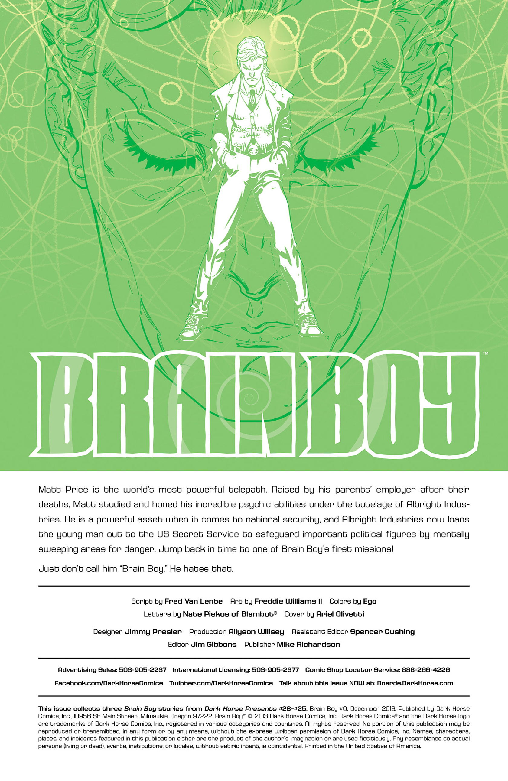 Read online Brain Boy comic -  Issue #0 - 2