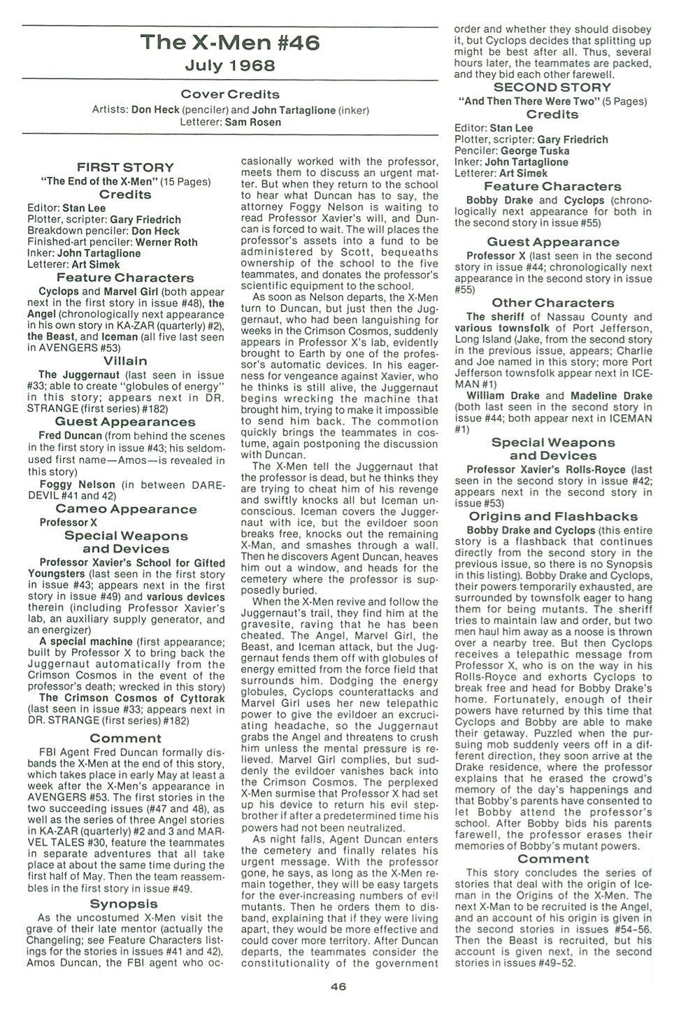 Read online The Official Marvel Index To The X-Men comic -  Issue #2 - 48