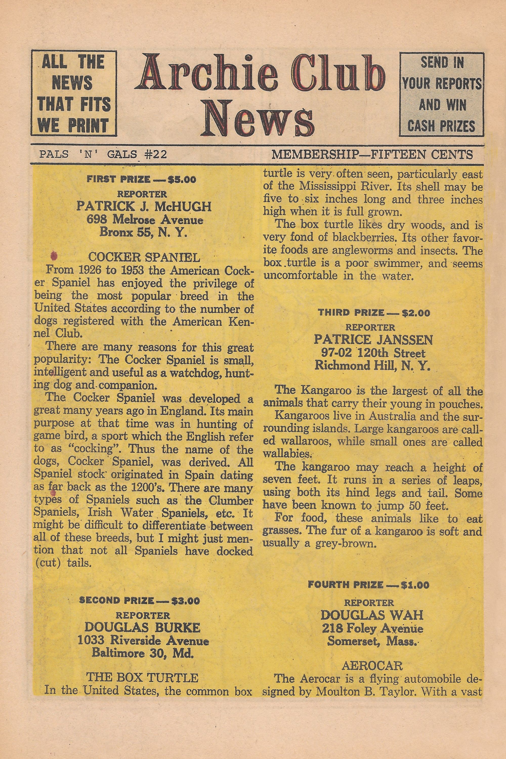 Read online Archie's Pals 'N' Gals (1952) comic -  Issue #22 - 22