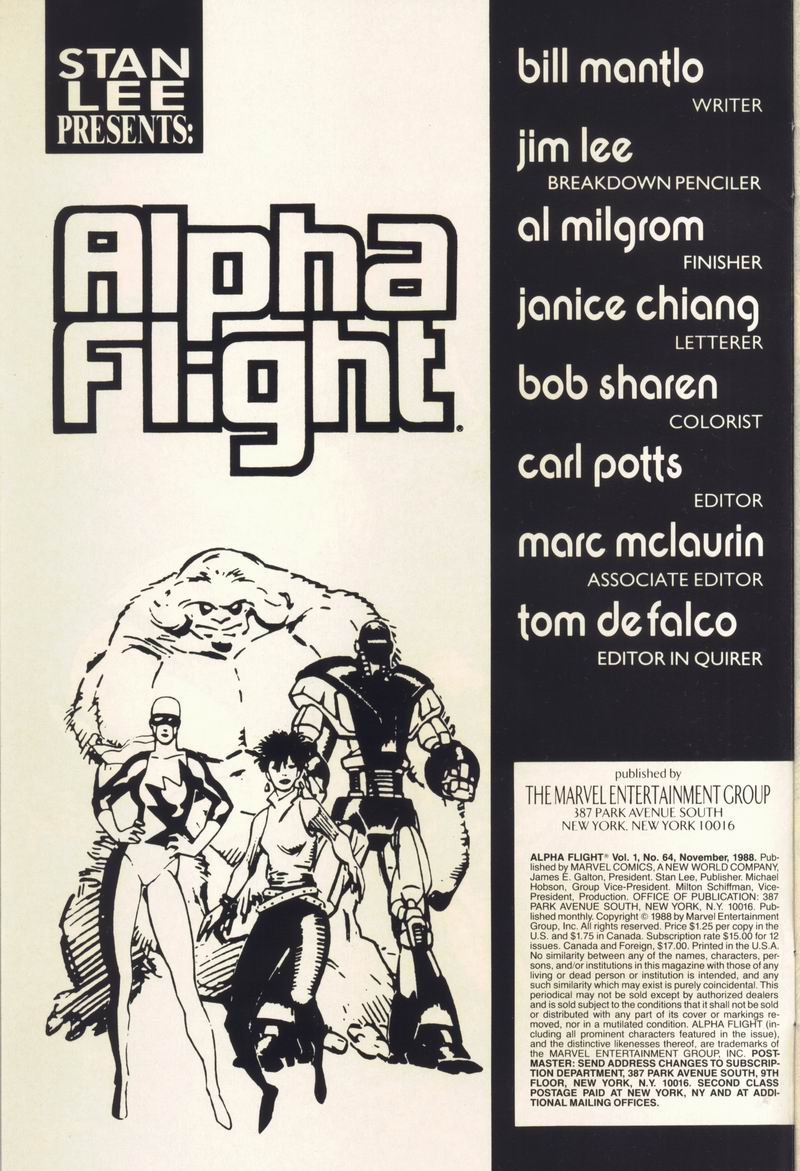 Read online Alpha Flight (1983) comic -  Issue #64 - 2