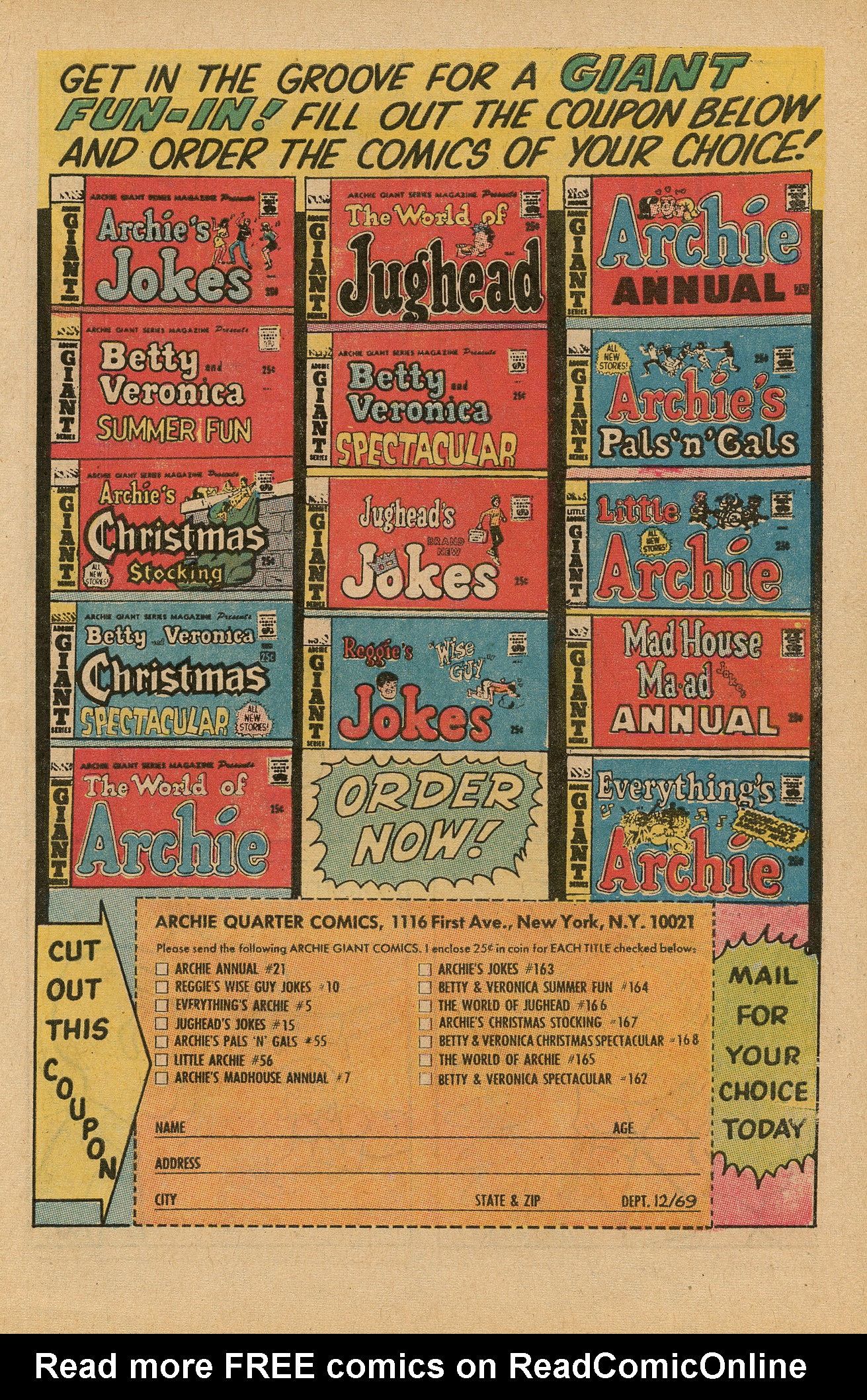 Read online Archie's TV Laugh-Out comic -  Issue #1 - 53