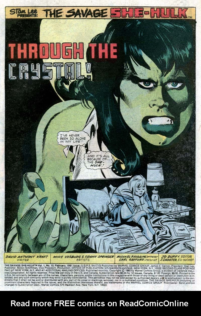 Read online The Savage She-Hulk comic -  Issue #13 - 2