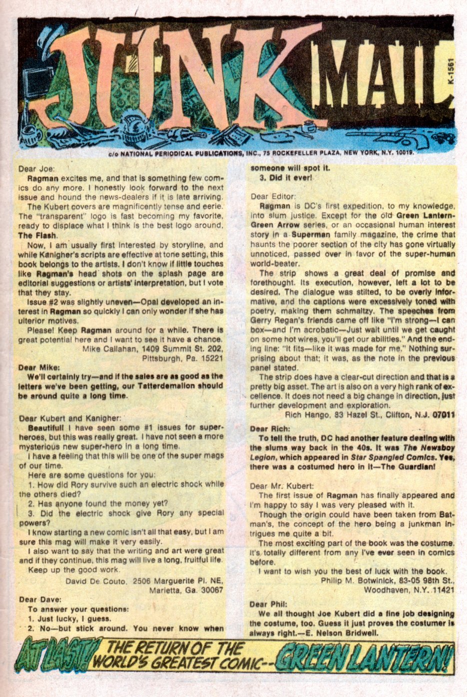 Read online Ragman (1976) comic -  Issue #4 - 19