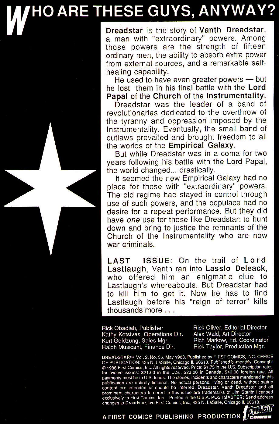 Read online Dreadstar comic -  Issue #36 - 2