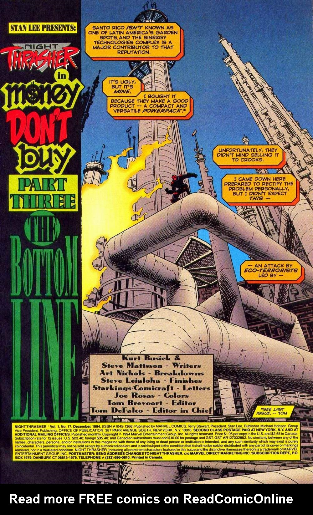 Read online Night Thrasher comic -  Issue #17 - 2