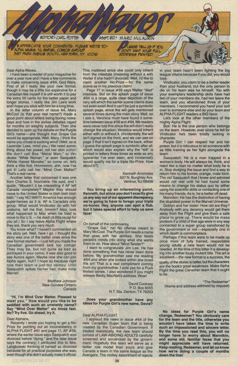 Read online Alpha Flight (1983) comic -  Issue #68 - 28