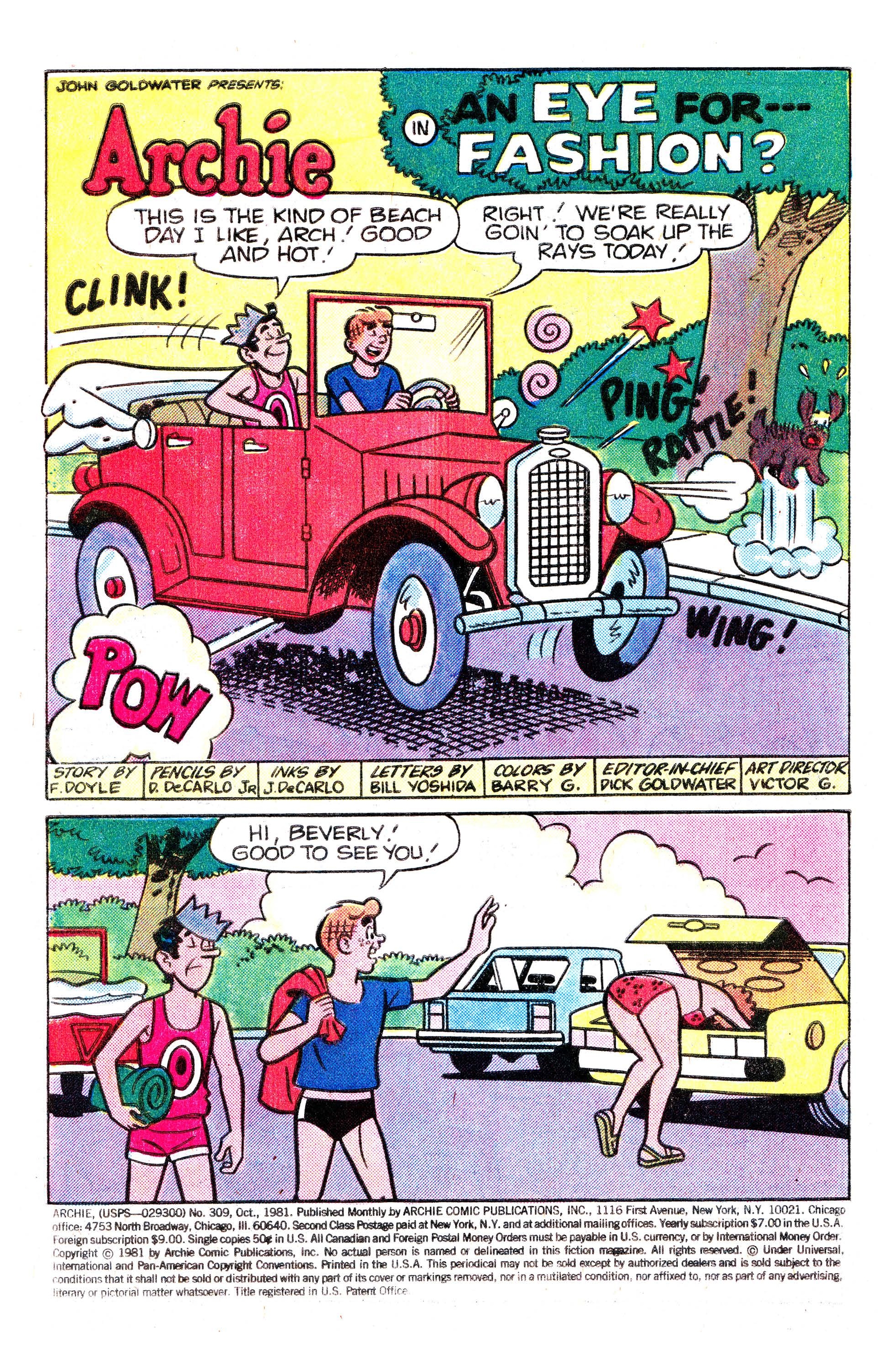 Read online Archie (1960) comic -  Issue #309 - 2