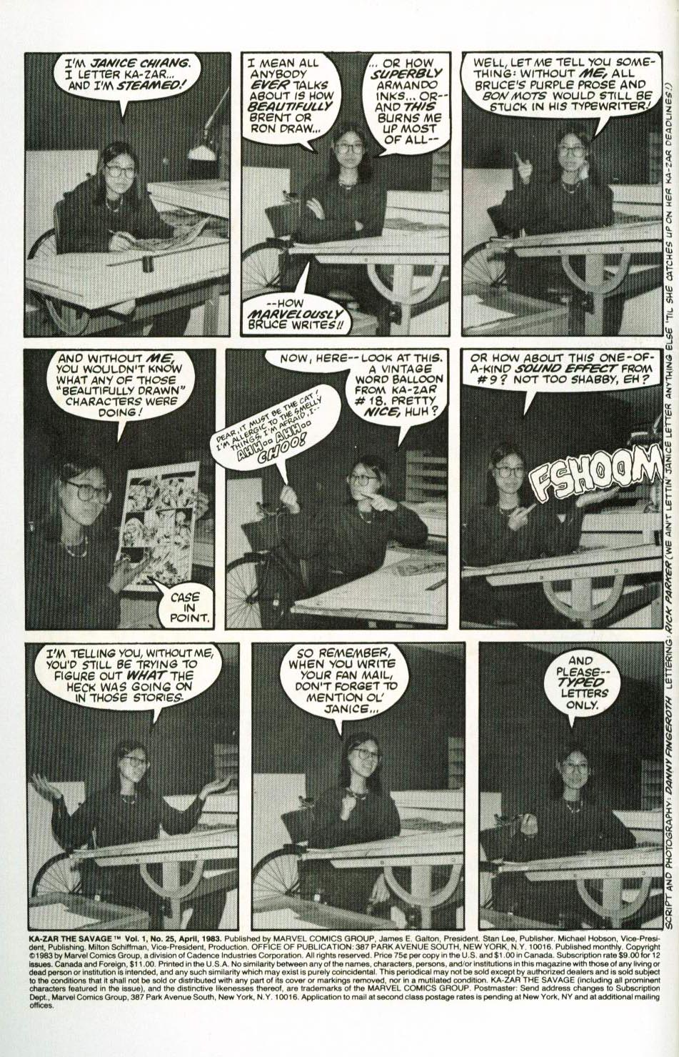 Read online Ka-Zar the Savage comic -  Issue #25 - 2