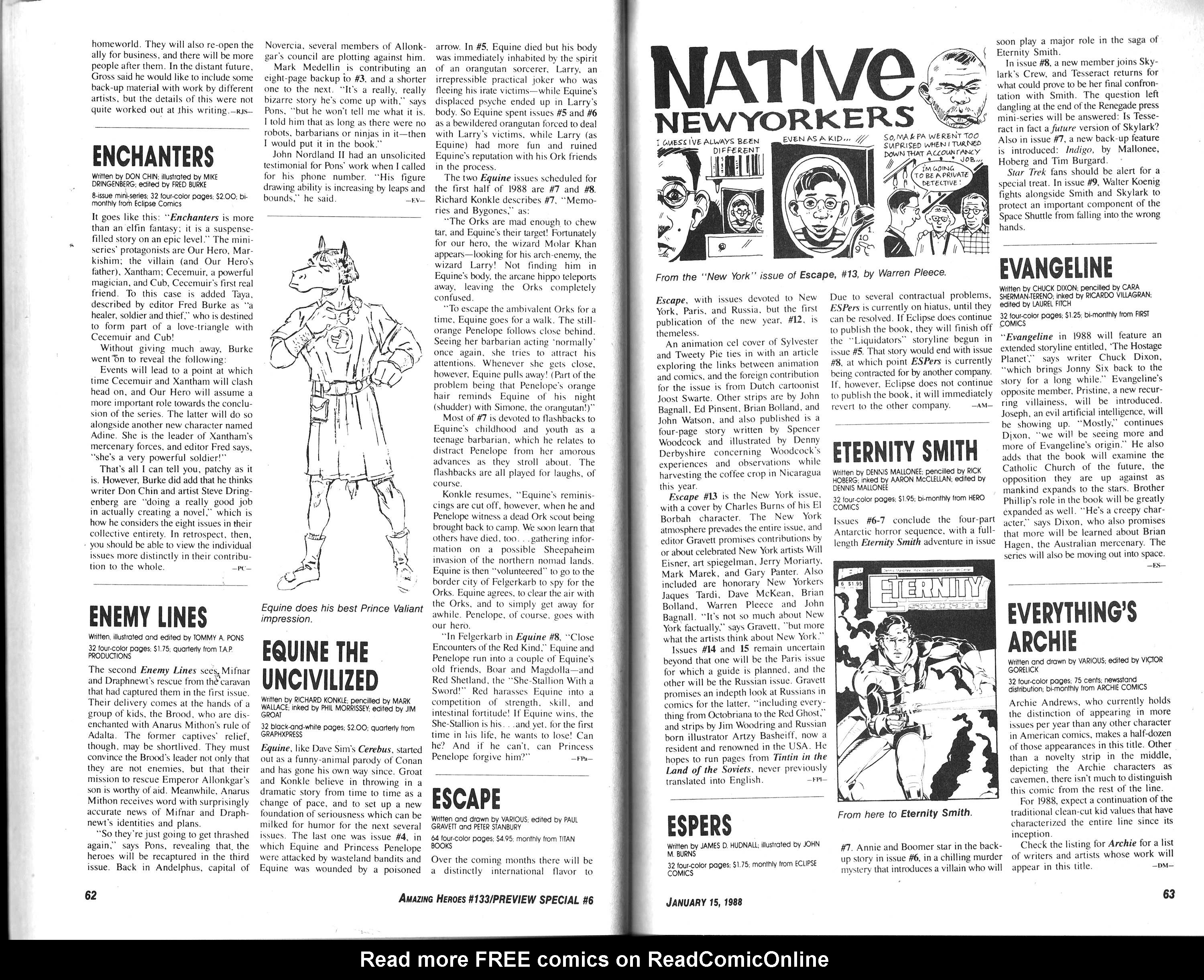 Read online Amazing Heroes comic -  Issue #133 - 33