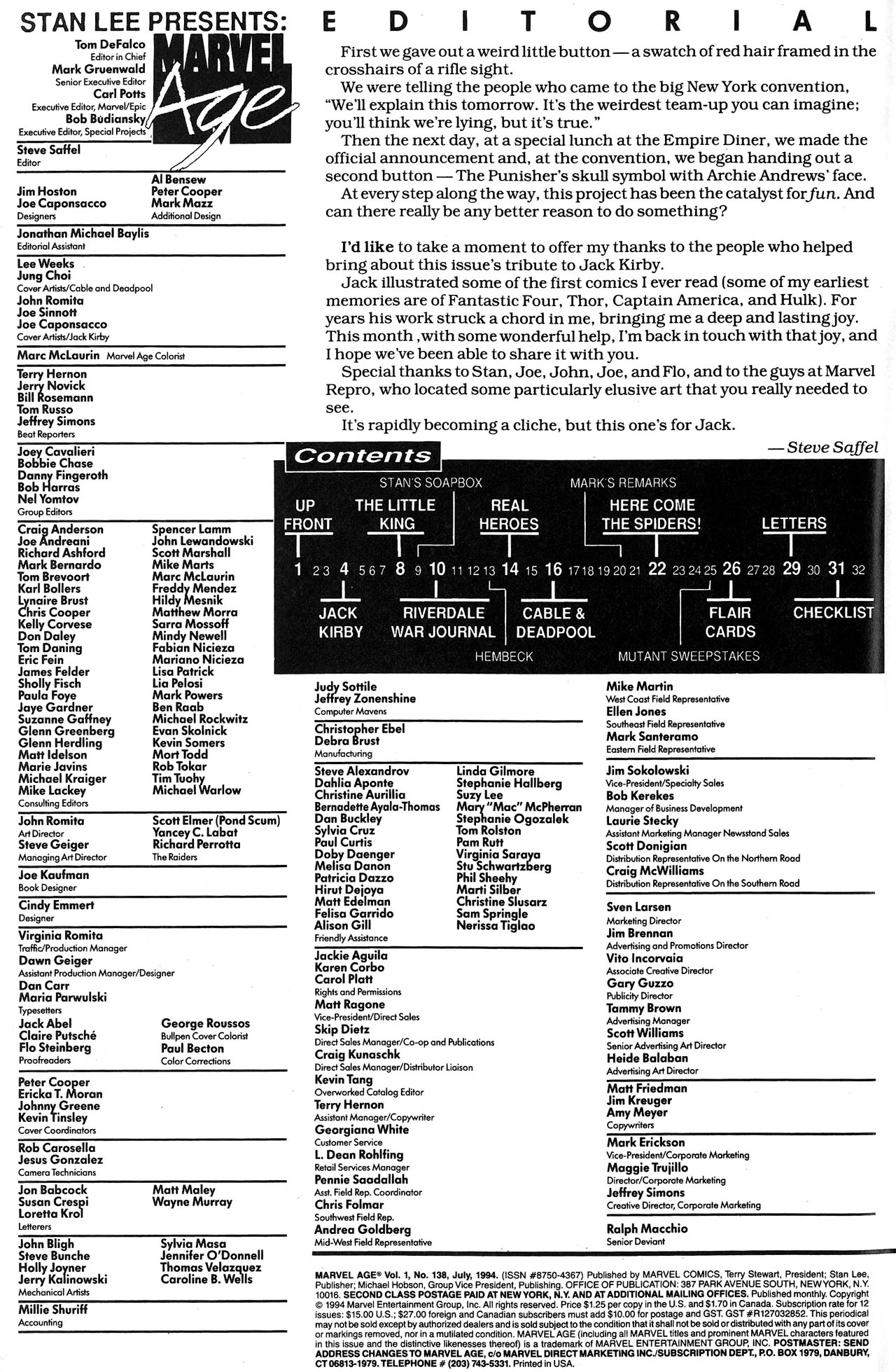 Read online Marvel Age comic -  Issue #138 - 2