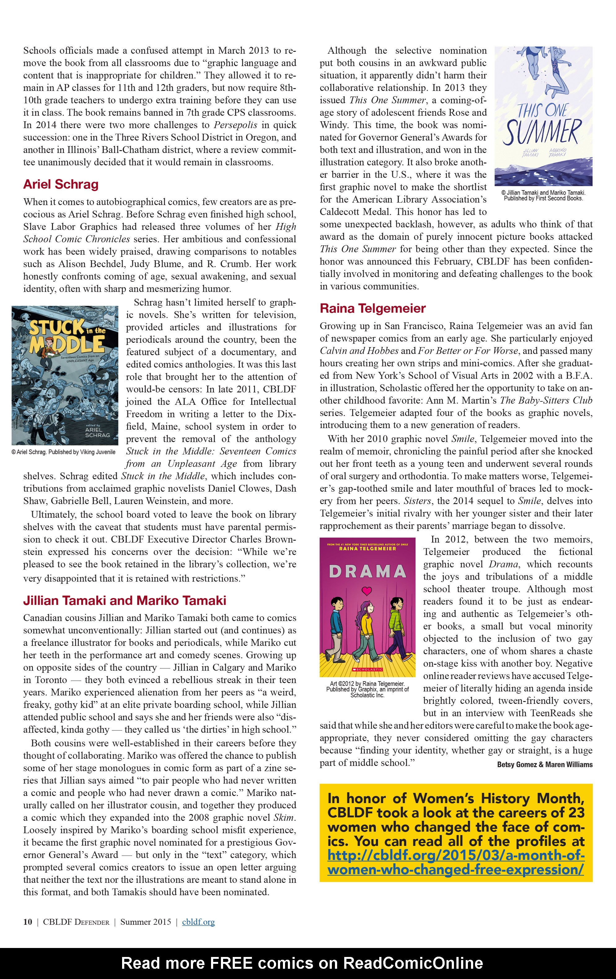 Read online CBLDF Defender comic -  Issue #2 - 10