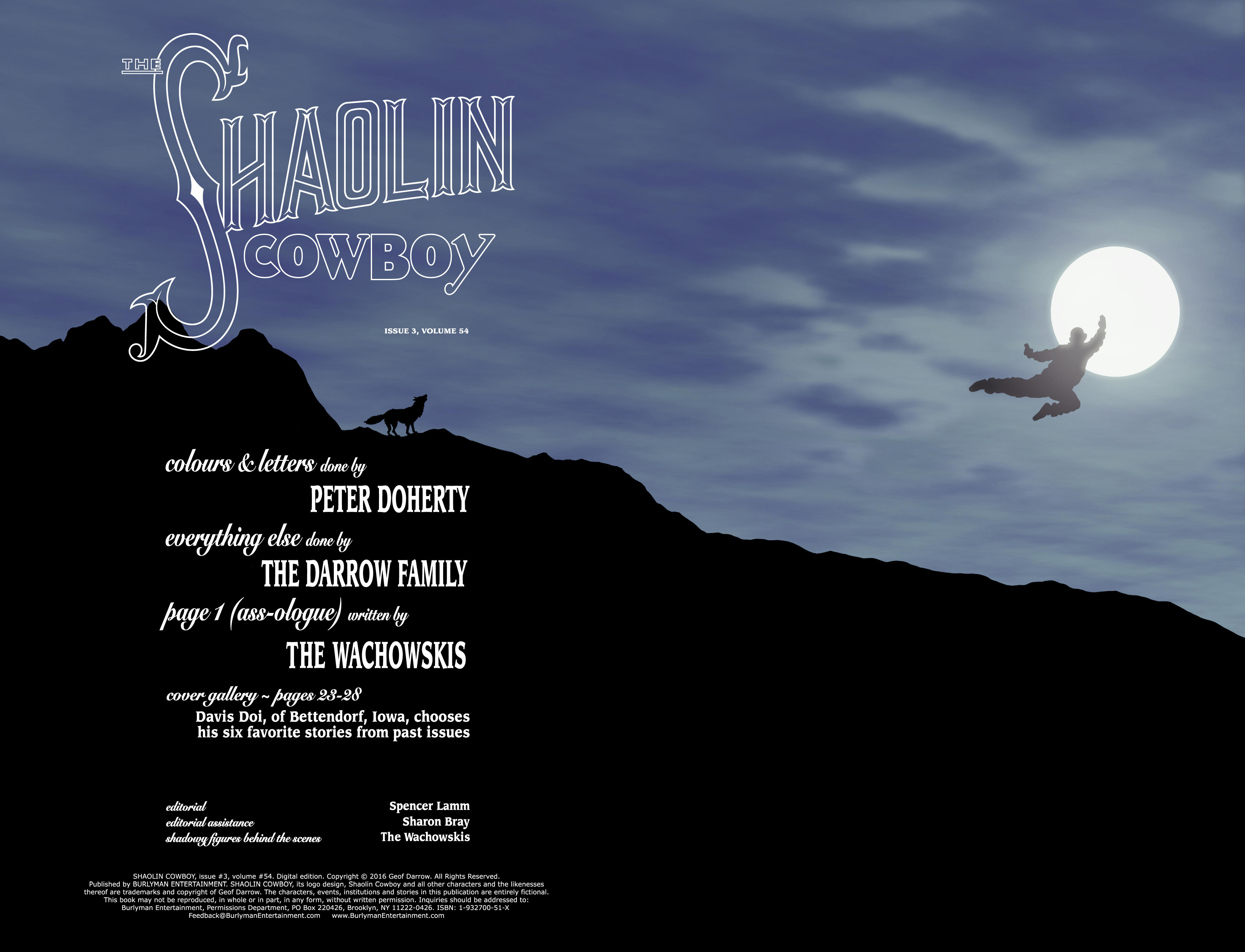 Read online Shaolin Cowboy comic -  Issue #3 - 2