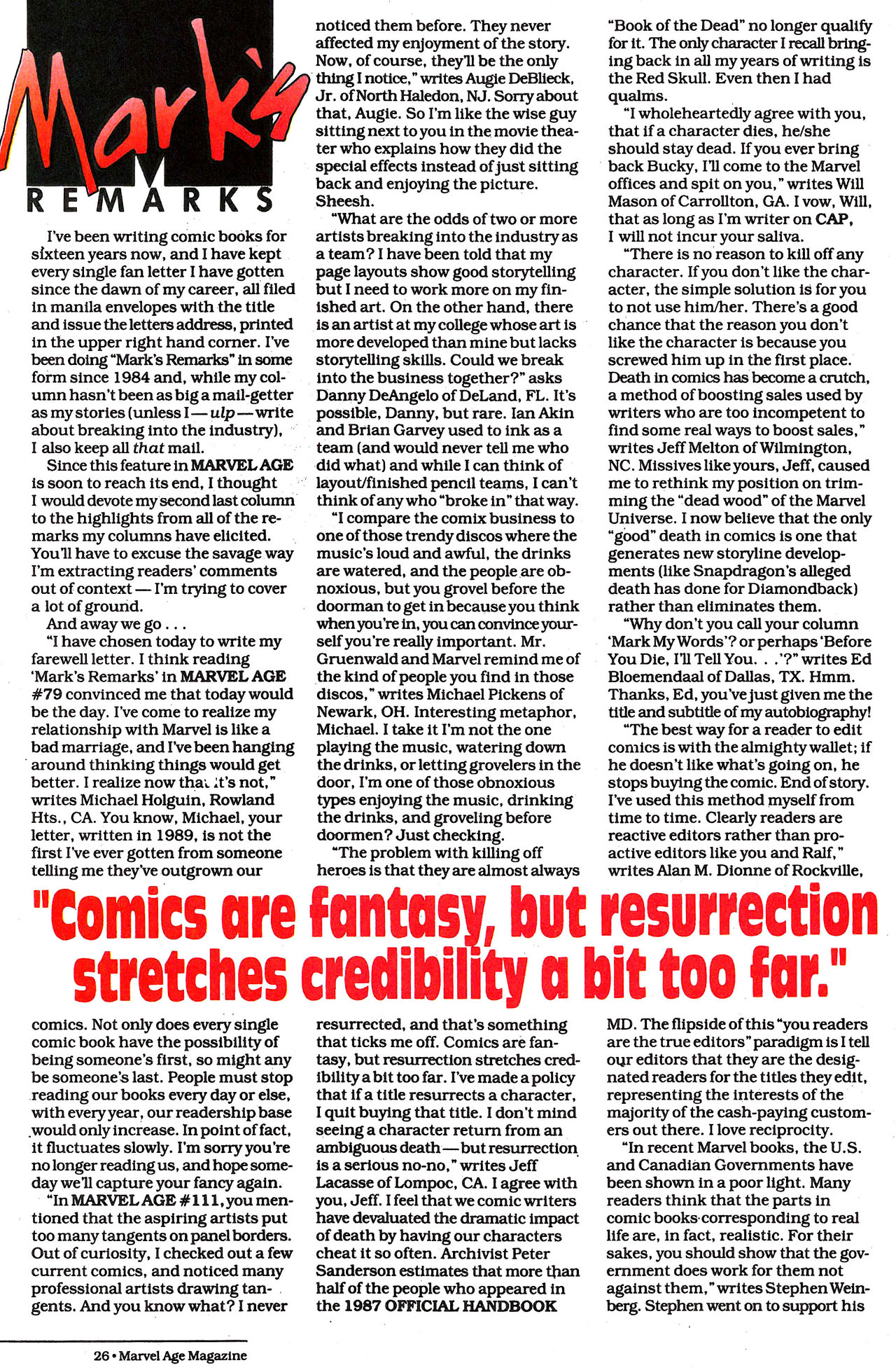 Read online Marvel Age comic -  Issue #139 - 26