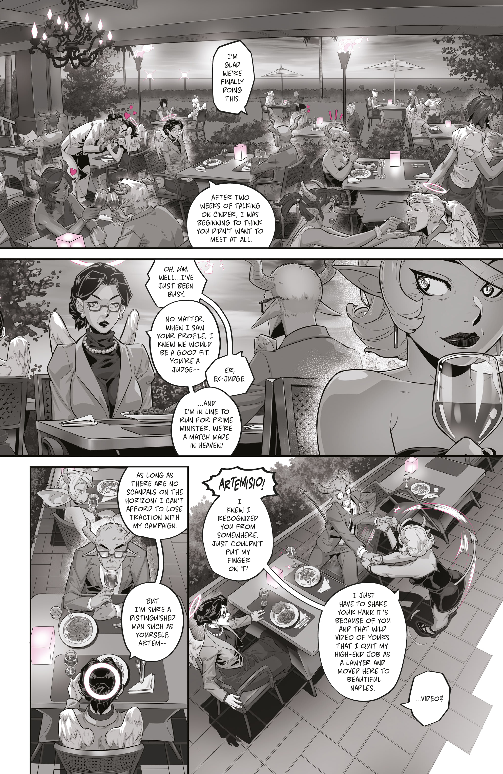 Read online Mirka Andolfo's Sweet Paprika: Black White & Pink (One-Shot) comic -  Issue # Full - 6