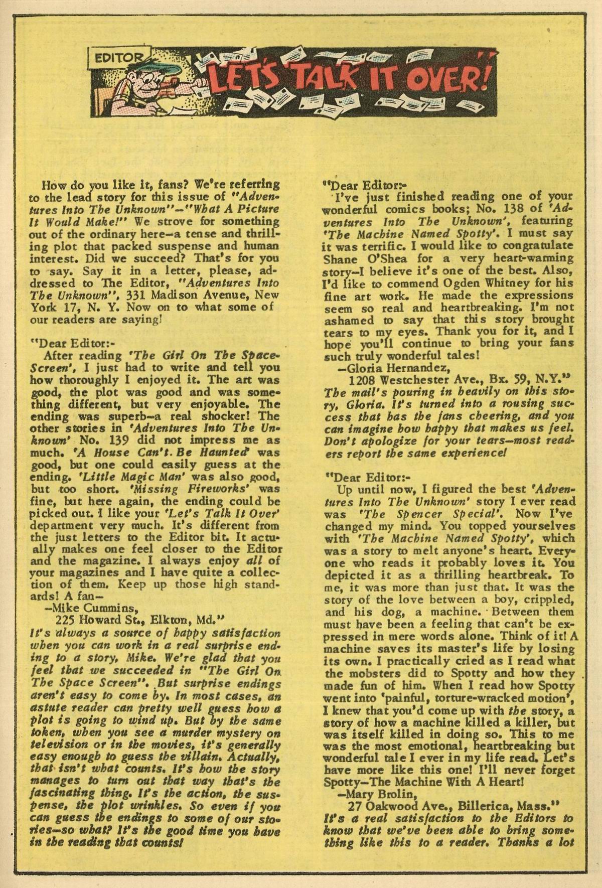 Read online Adventures Into The Unknown comic -  Issue #144 - 25