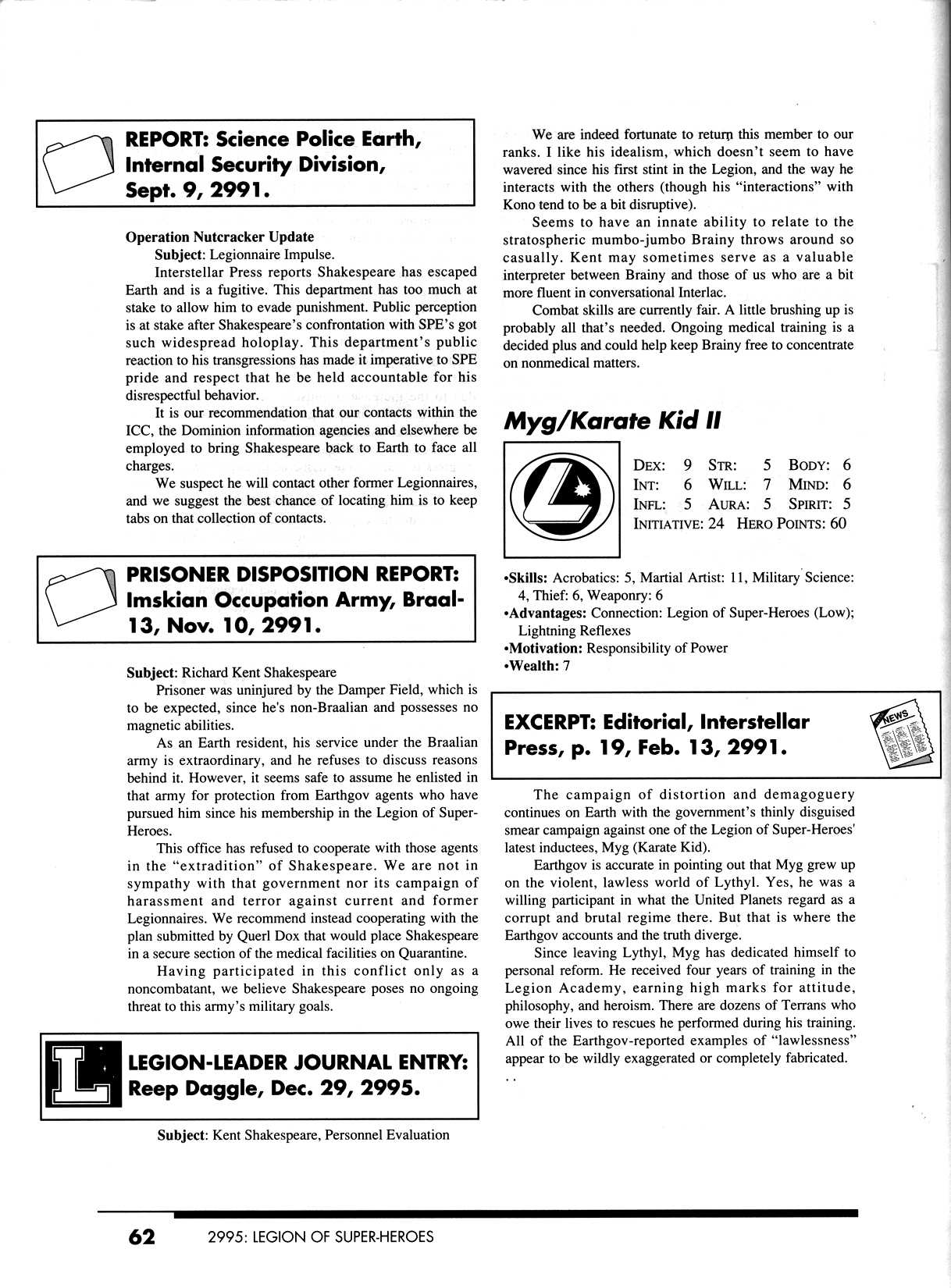 Read online 2995: The Legion of Super-Heroes Sourcebook comic -  Issue # TPB - 63