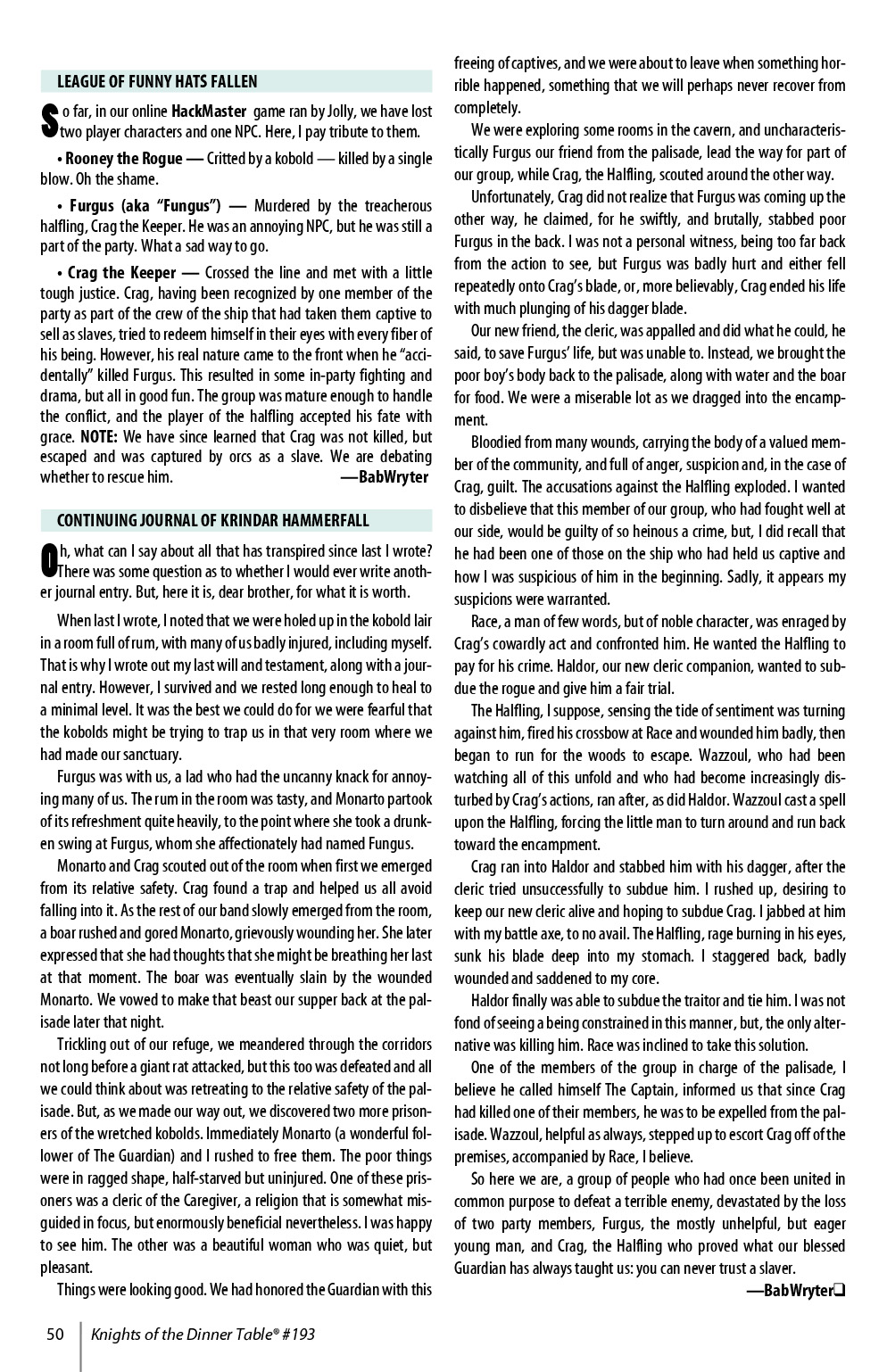 Read online Knights of the Dinner Table comic -  Issue #193 - 52