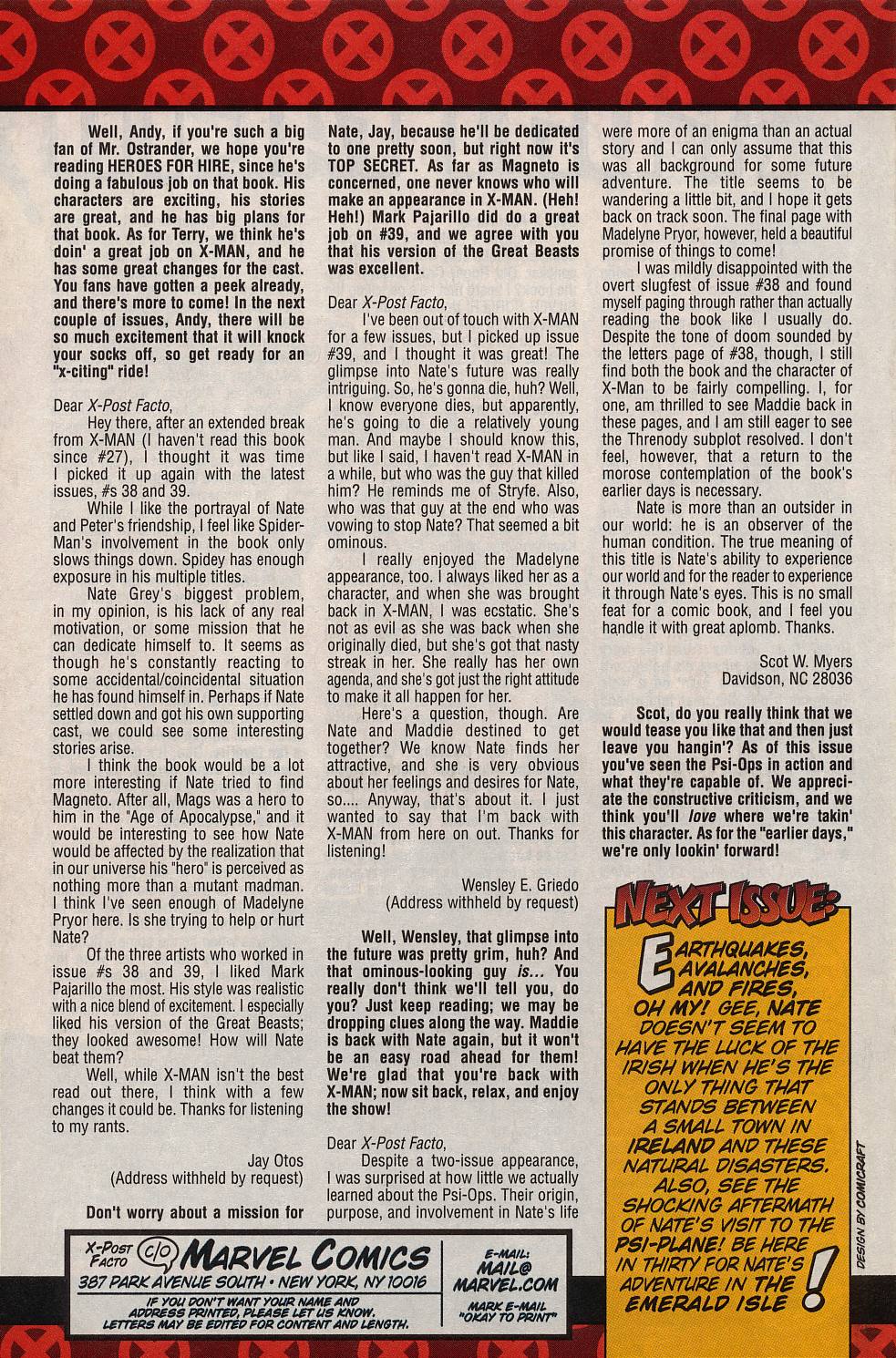 Read online X-Man comic -  Issue #41 - 24