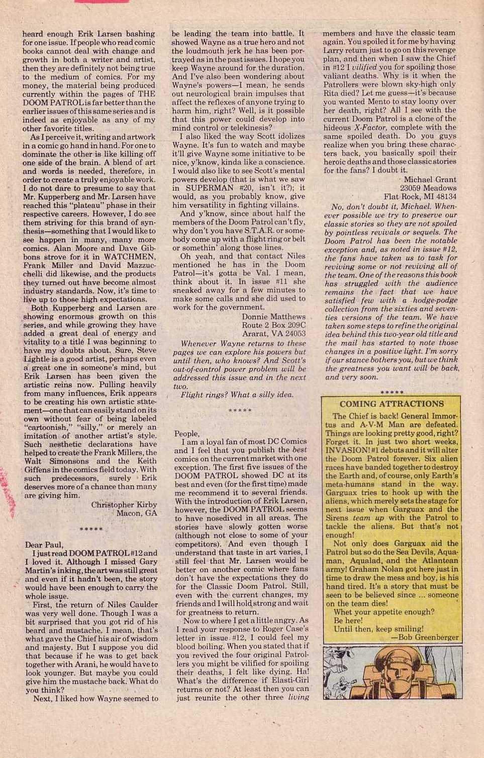 Read online Doom Patrol (1987) comic -  Issue #16 - 25