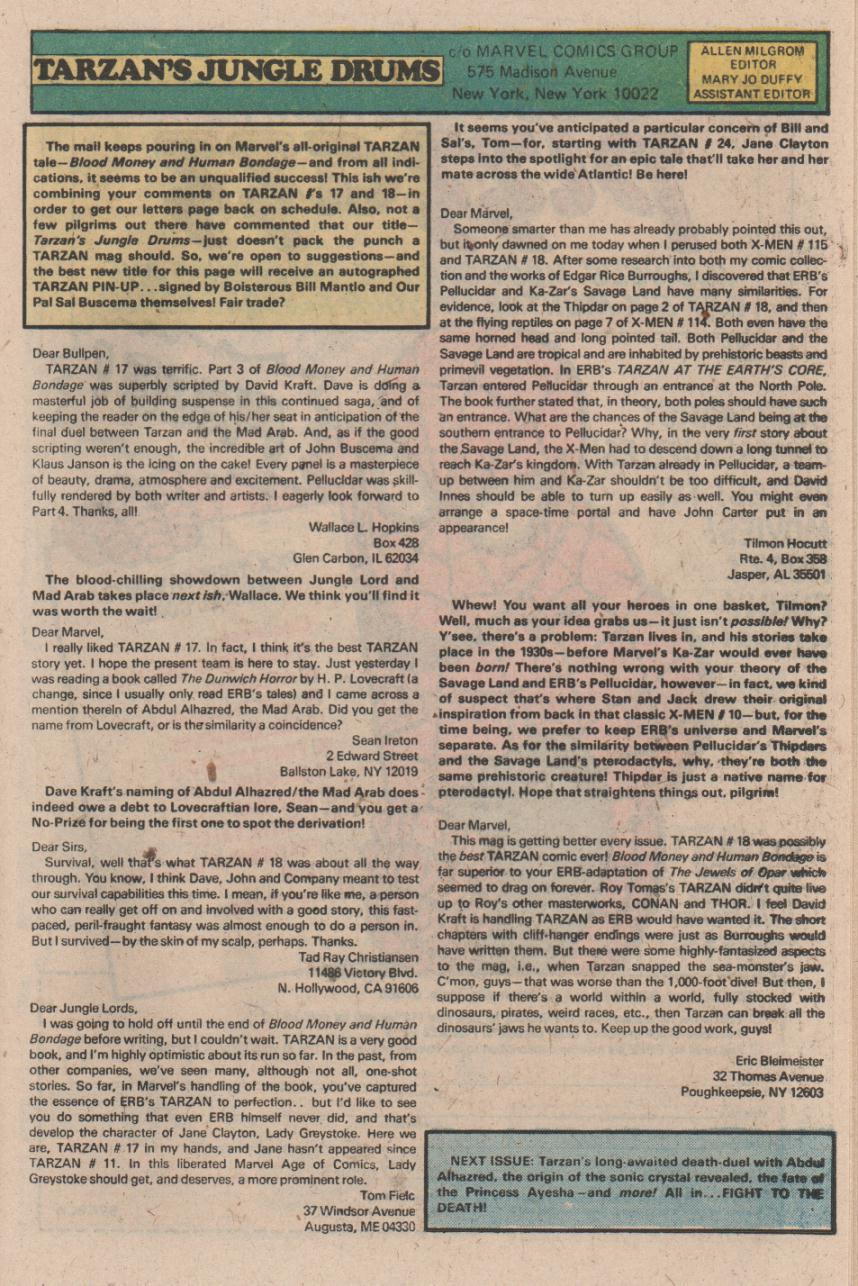 Read online Tarzan (1977) comic -  Issue #22 - 13
