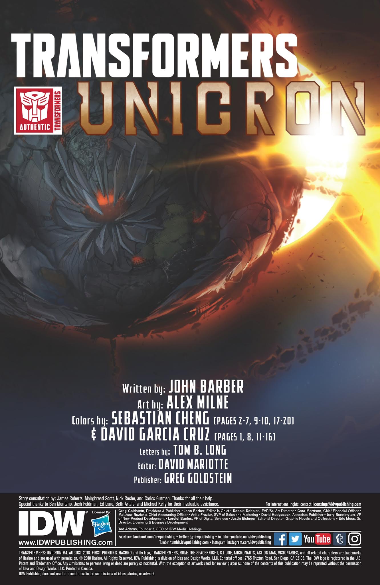 Read online Transformers: Unicron comic -  Issue #4 - 2