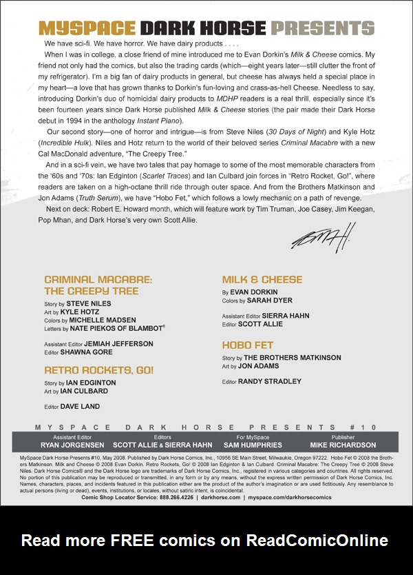 Read online MySpace Dark Horse Presents comic -  Issue #10 - 1