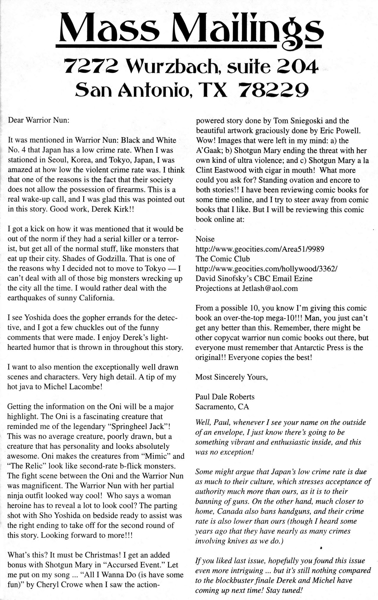 Read online Warrior Nun: Black & White comic -  Issue #5 - 19