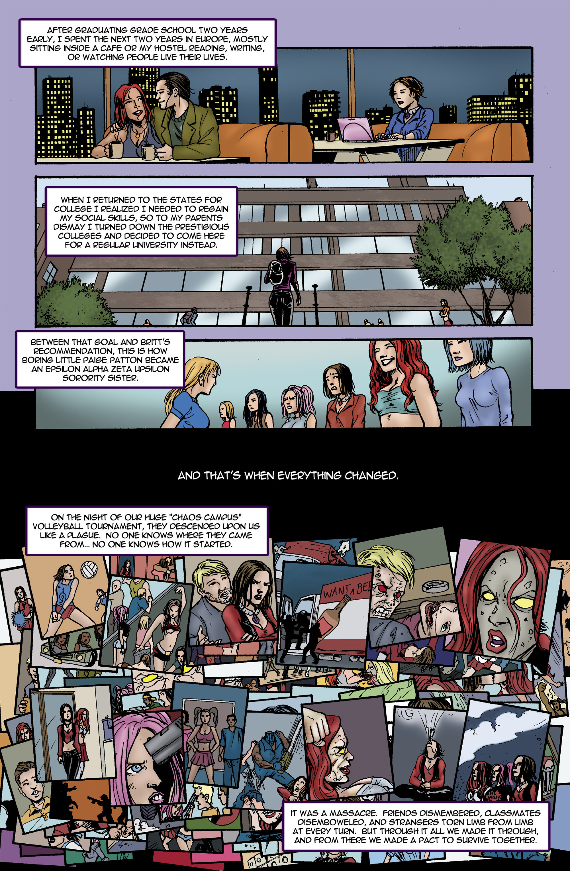 Read online Chaos Campus: Sorority Girls Vs. Zombies comic -  Issue #13 - 14