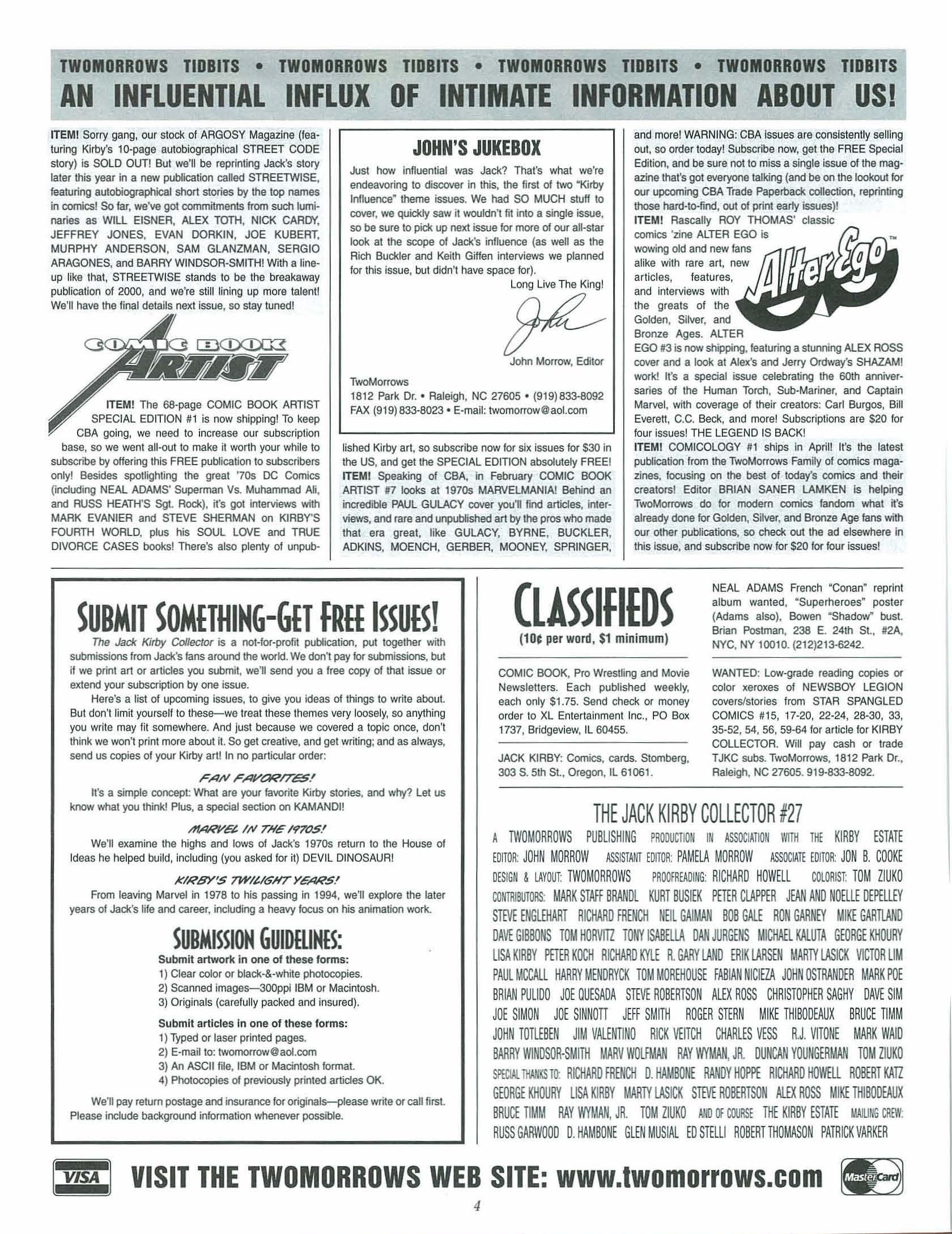 Read online The Jack Kirby Collector comic -  Issue #27 - 4