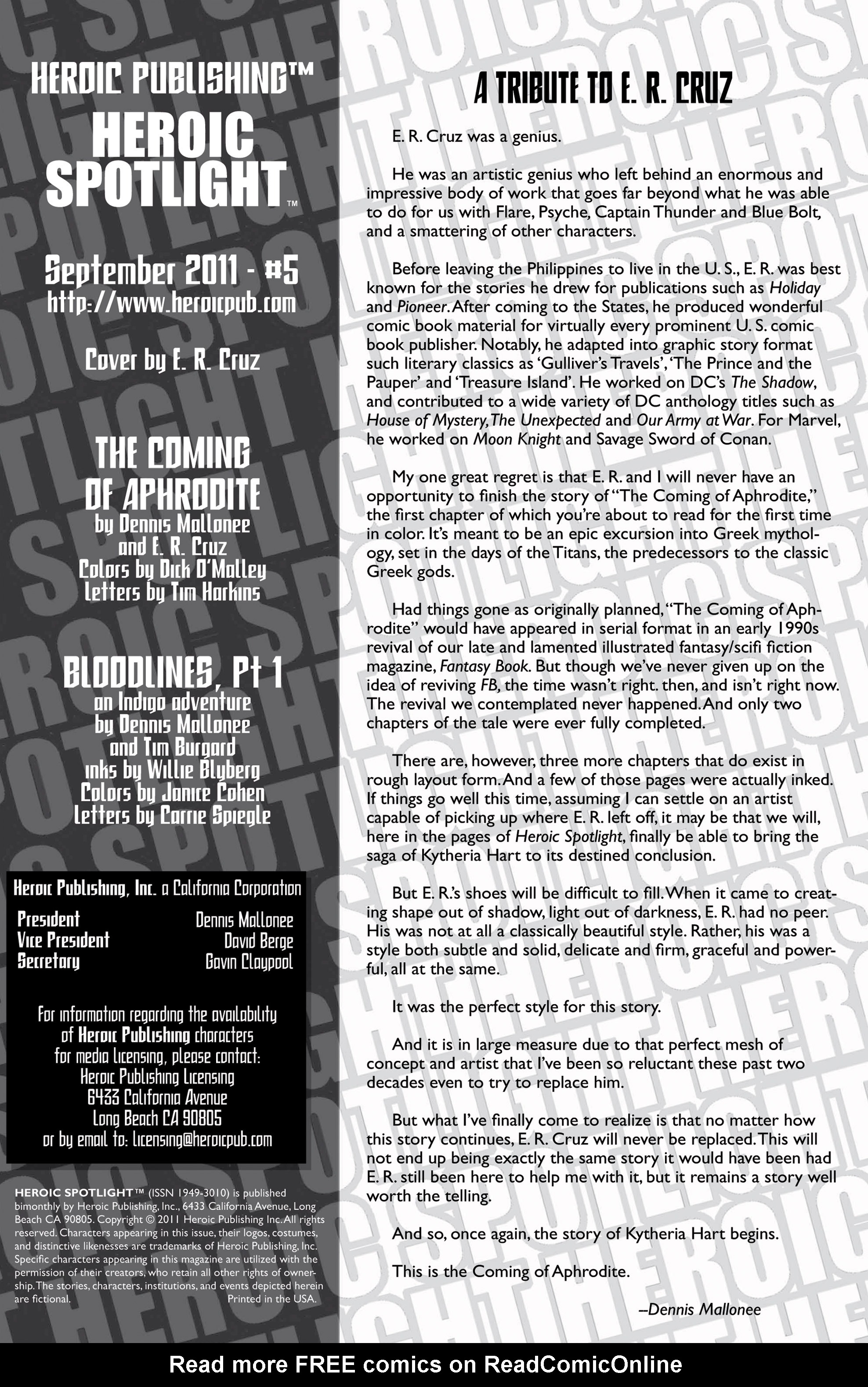 Read online Heroic Spotlight comic -  Issue #5 - 2