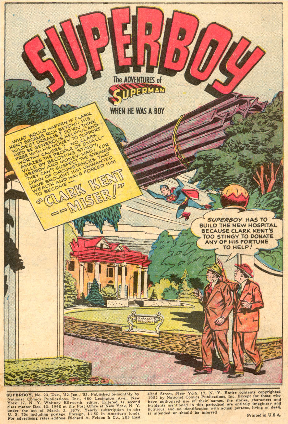 Read online Superboy (1949) comic -  Issue #23 - 2