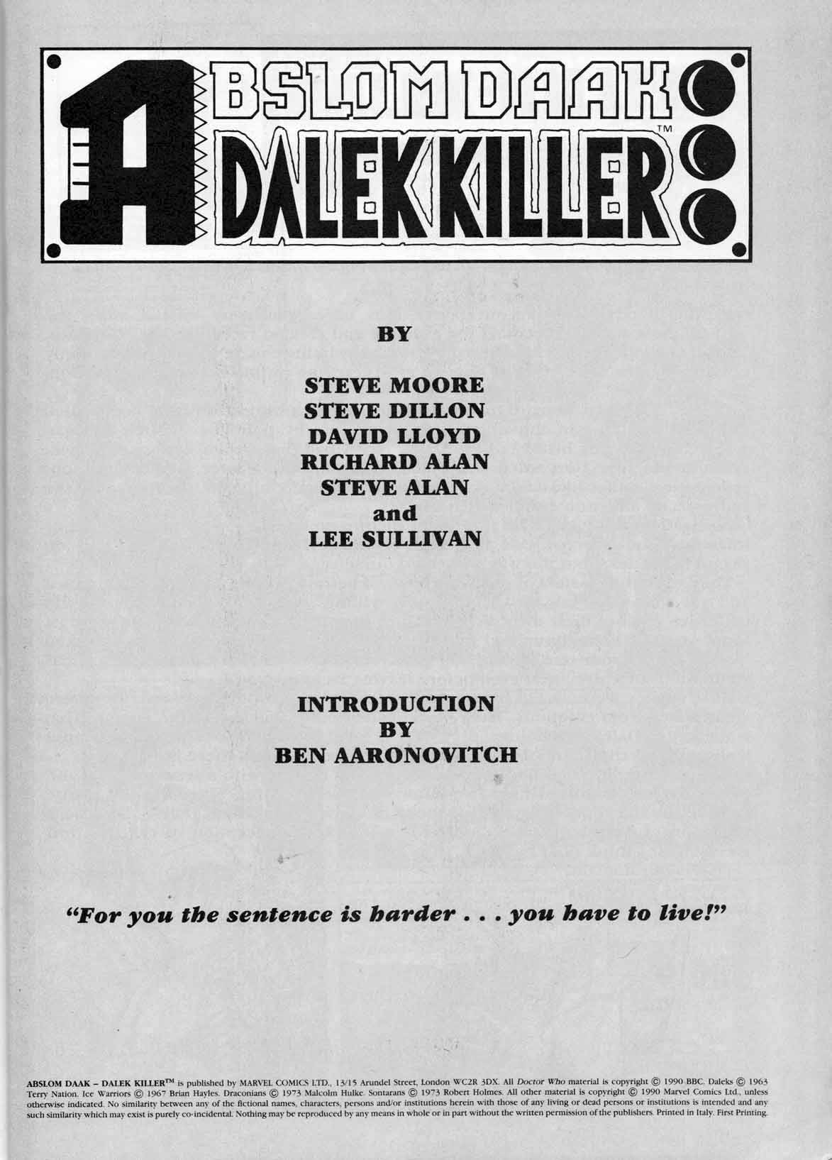 Read online Abslom Daak - Dalek Killer comic -  Issue # TPB - 2