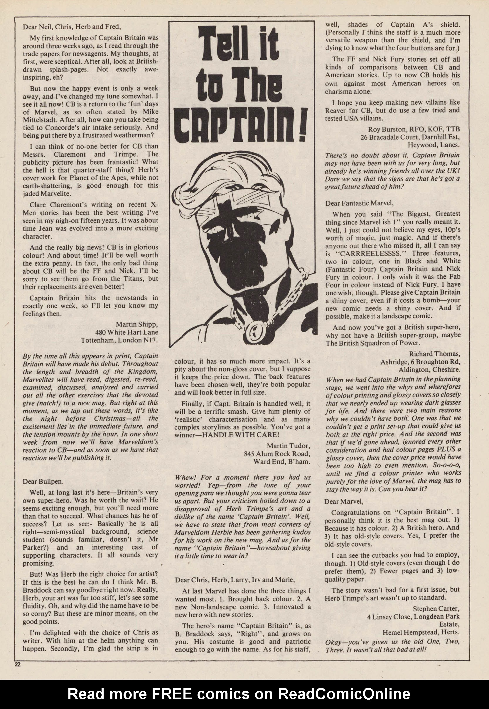 Read online Captain Britain (1976) comic -  Issue #9 - 22