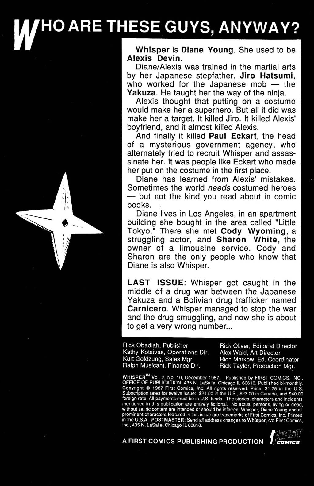 Read online Whisper (1986) comic -  Issue #10 - 2